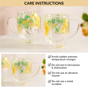Double Walled Green Flower Mug Set Of 2 350ml