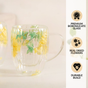 Double Walled Green Flower Mug Set Of 2 350ml