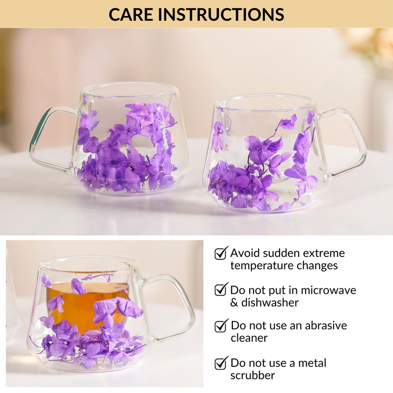 Double Walled Sakura Coffee Mug Set Of 2 180ml