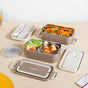 Double Decker Food Container For Office Beige 2000ml