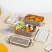 Double Decker Food Container For Office Beige 2000ml