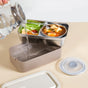 Double Decker Food Container For Office Beige 2000ml