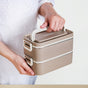 Double Decker Food Container For Office Beige 2000ml