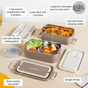 Double Decker Food Container For Office Beige 2000ml