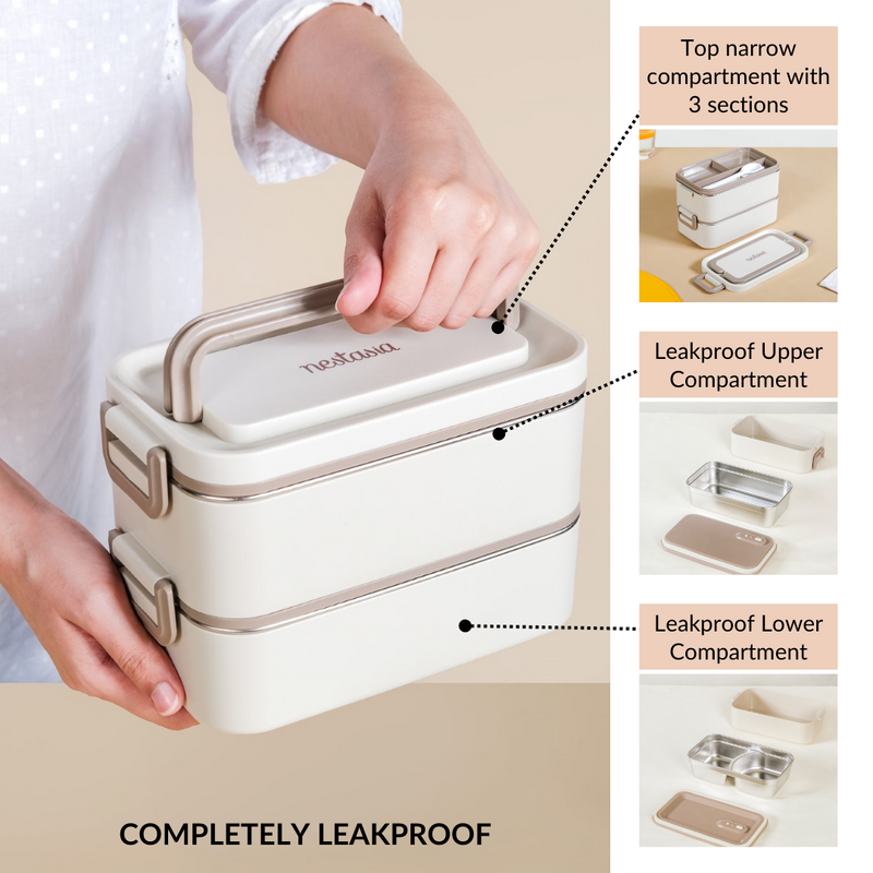 Bento Tiffin Box For Kids Beige 2000ml