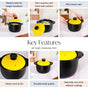 Double Handle Stoneware Ceramic Tureen Soup Pot 1600ml