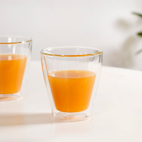 Double Walled Borosilicate Tumblers Set Of 4 250ml