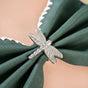 Dragonfly Pure Brass Napkin Ring With Silver Polish Set Of 6