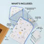 Dreamy Baby Gift Hamper With Swaddle Towel Napkin Rattle Set Of 6