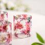 Pink Lotus Square Borosilicate Glass Tumbler Set Of 4 230ml