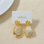 Marble Veil Dangle Earrings White