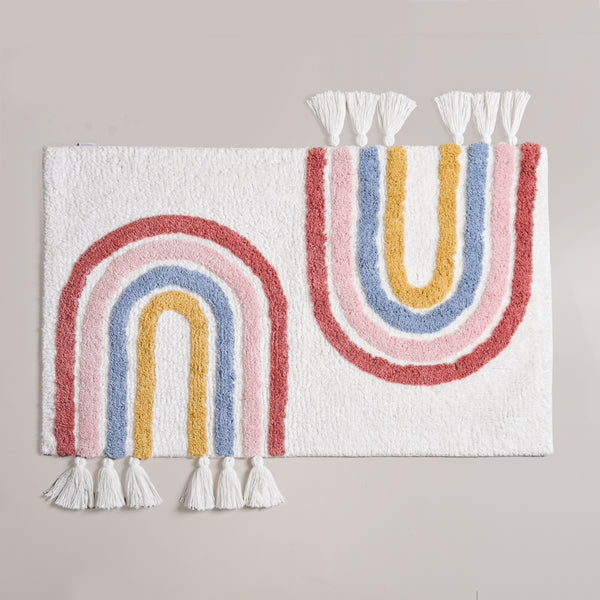 Rainbows With Tassels Cotton Anti Slip Floor Mat 84x51cm
