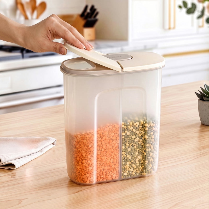 Dual Compartment Airtight Food Storage Container 2500ml