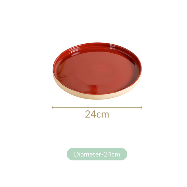 Maroon Ceramic Dinner Plates Set Of 4 9 Inch