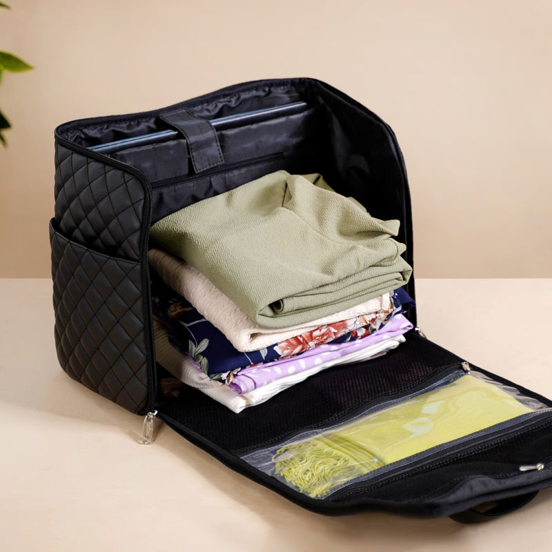 Black Quilted Travel Bag