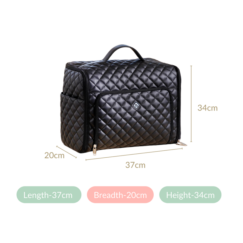 Black Quilted Travel Bag