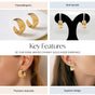 Dune Waves Chunky Gold Hoop Earrings