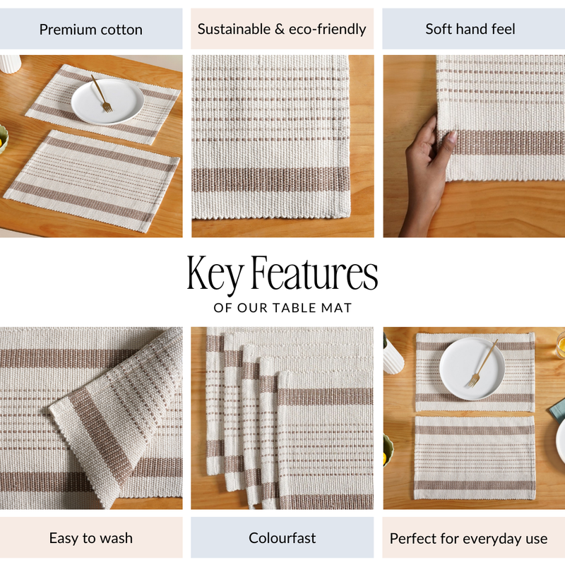 Dune Weave Fringed Placemat Set Of 6