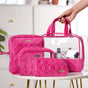 Travel Bag & Pouch Set Of 4 Pink