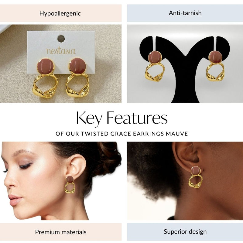 Twisted Grace Earrings Mauve