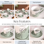 Serene Tropics Ceramic Tea Cup And Saucer Set Of 4 Sage 225ml