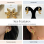 Gold Bay Leaf Cluster Chic Earrings