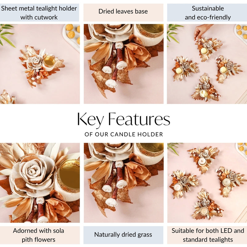 Earthbloom Tea Light Candle Holder Set Of 4