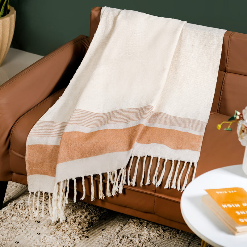 Earthtone Stripes Cotton Throw