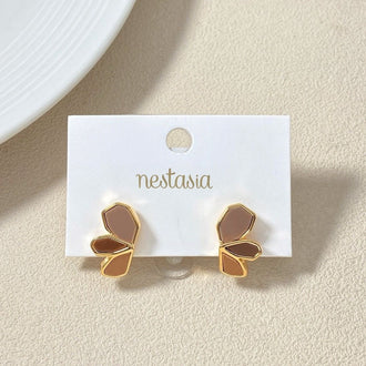 Earthy Blossom Gold Studs