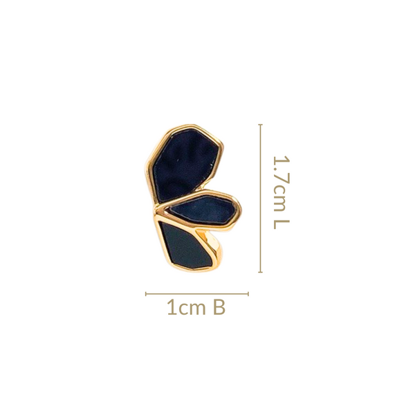 Black Blossom Gold Studs