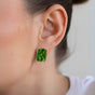 Earthy Glam Green Stud Earrings