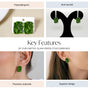 Earthy Glam Green Stud Earrings