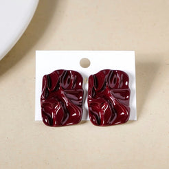 Earthy Glam Maroon Stud Earrings