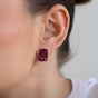 Earthy Glam Maroon Stud Earrings