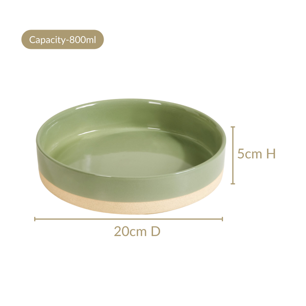 Earthy Sage Green Stoneware Serving Bowls Set Of 2 800ml