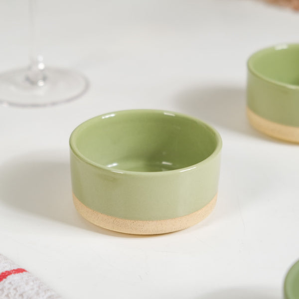 Earthy Sage Green Stoneware Small Bowls Set Of 4 150ml