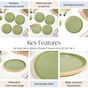 Earthy Sage Green Stoneware Snack Plates Set Of 4 8 Inch