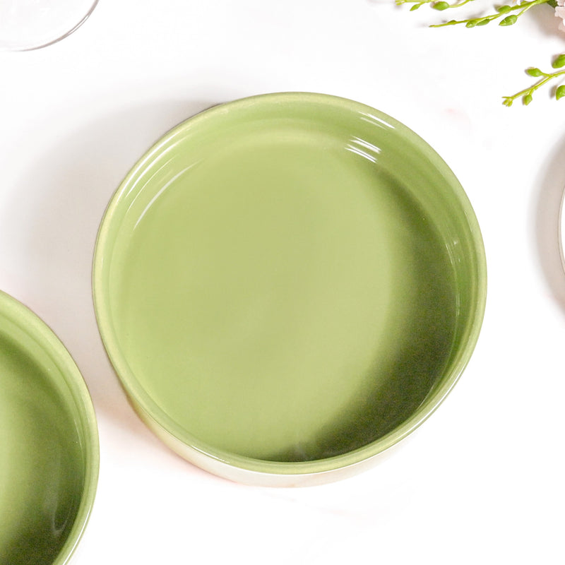 Earthy Small Serving Bowl Green Set Of 2 600ml