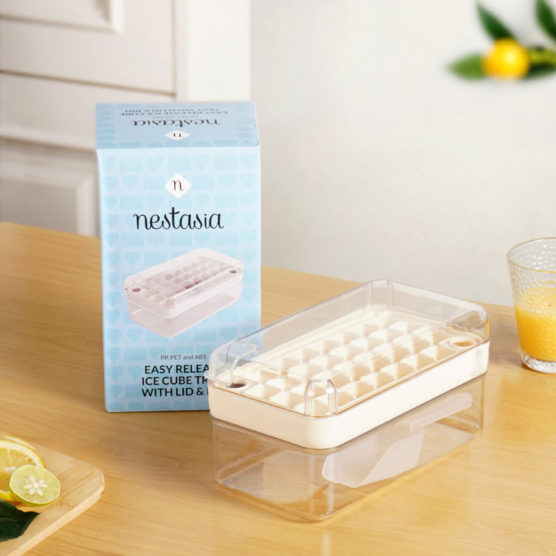 Easy Release Ice Cube Tray With Lid Bin And Scoop