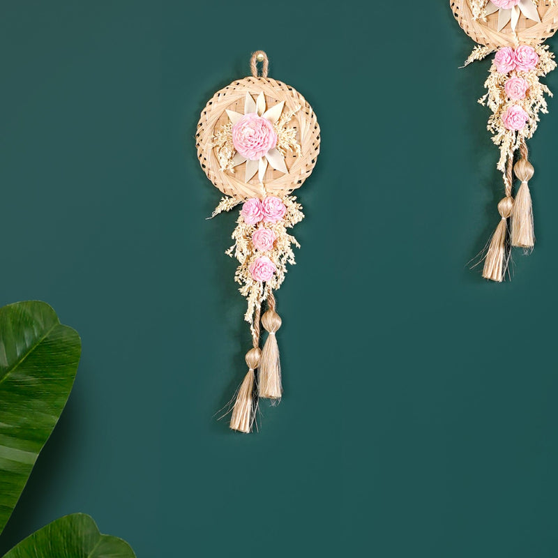 Eco Friendly Pink Rose Wall Decor Set Of 4