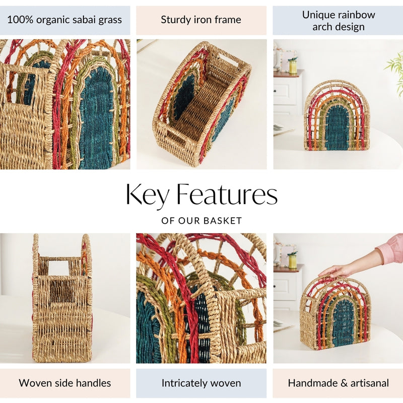 Ecofriendly Sabai Rainbow Storage Basket