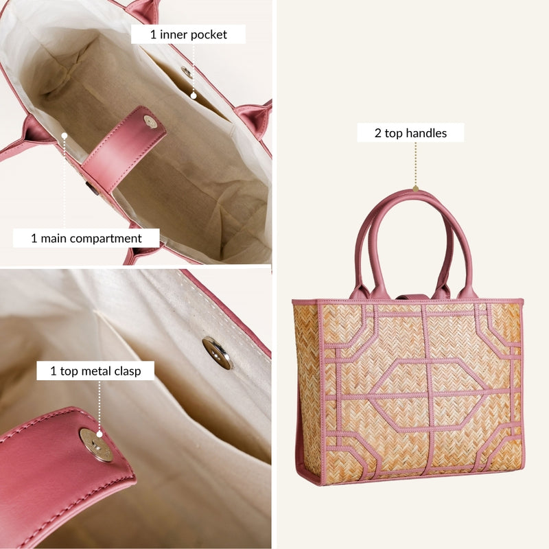 Ecofriendly Shitalpati Blush Pink Tote Bag