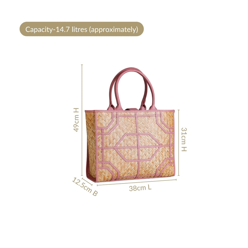 Ecofriendly Shitalpati Blush Pink Tote Bag
