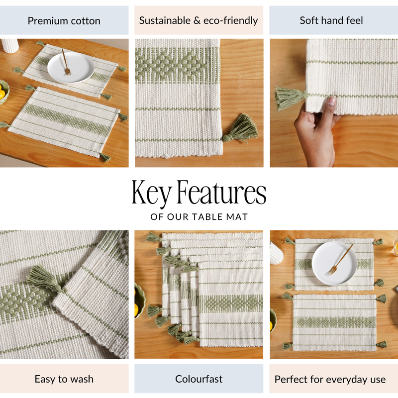 Ecofriendly Cotton Placemat Set Of 6
