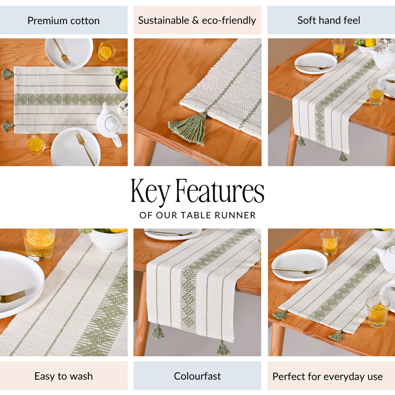 Ecofriendly Cotton Runner 180x33cm