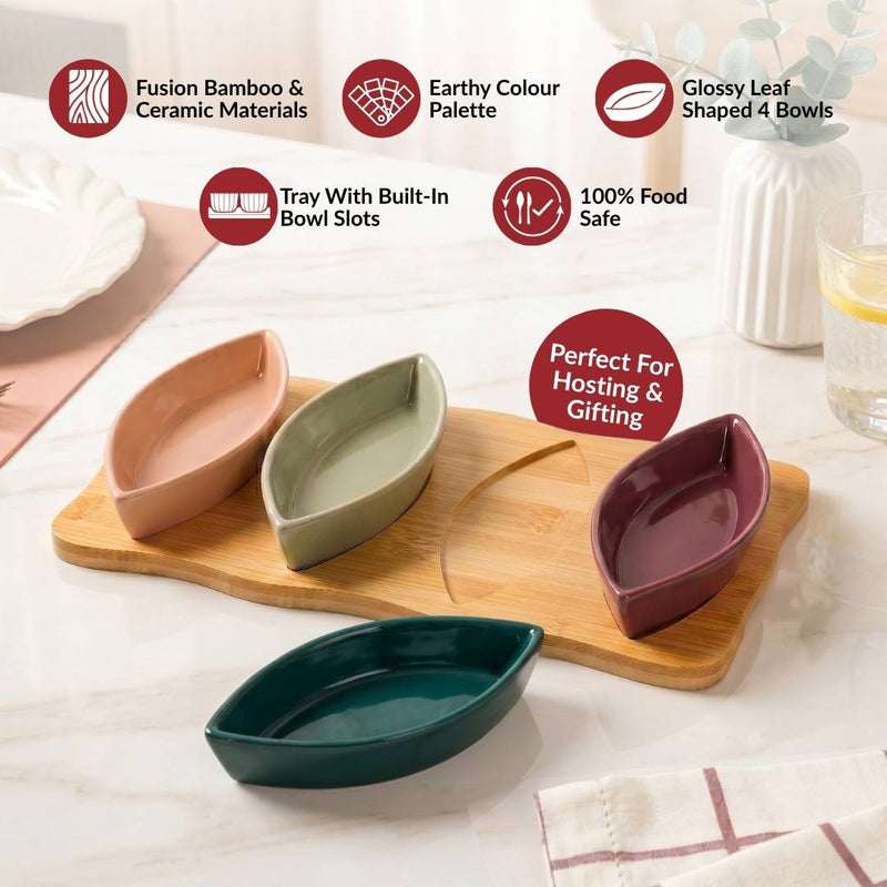 Eden Leaf Platter Set Of 5
