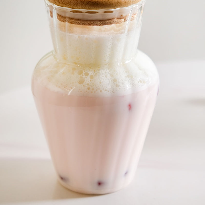 Milkshake Glass Tumbler With Straw Set Of 2 450ml