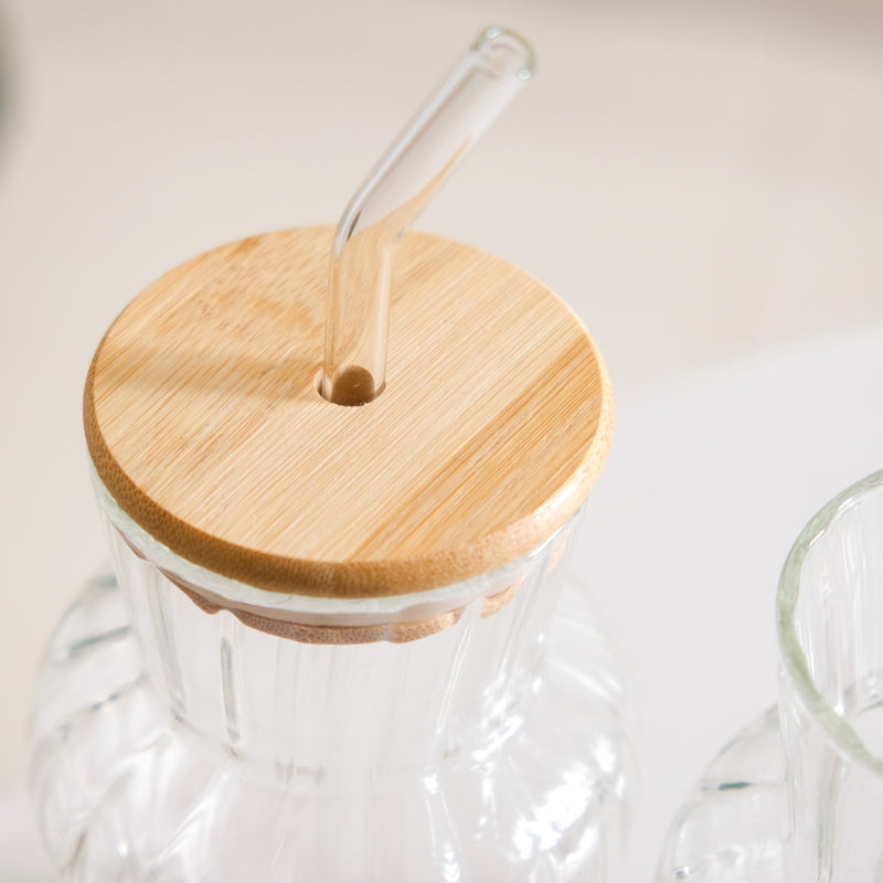 Milkshake Glass Tumbler With Straw Set Of 2 450ml