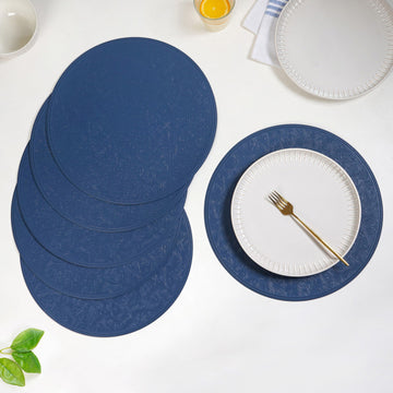 Electric Blue Round Table Mat Set Of 6