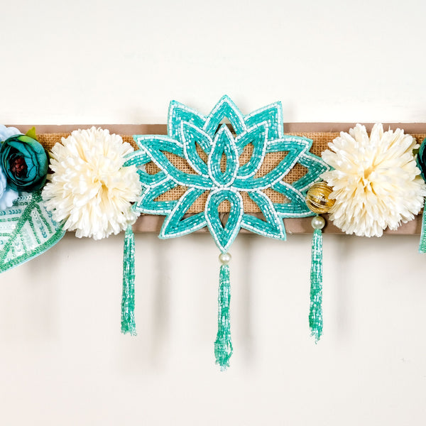 Elegant Floral Toran Decorative For Doors Blue White